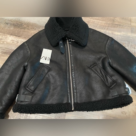 Zara Penny Lane black bomber Jacket - Picture 4 of 13